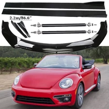Front Bumper Lip Spoiler Side Skirts Rear Glossy Black For VW Beetle A5 11-16