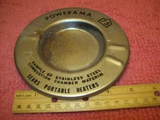 Rare! Vintage Metal SEARS ROEBUCK ADVERTISING ASHTRAY Powerama Portable Heaters