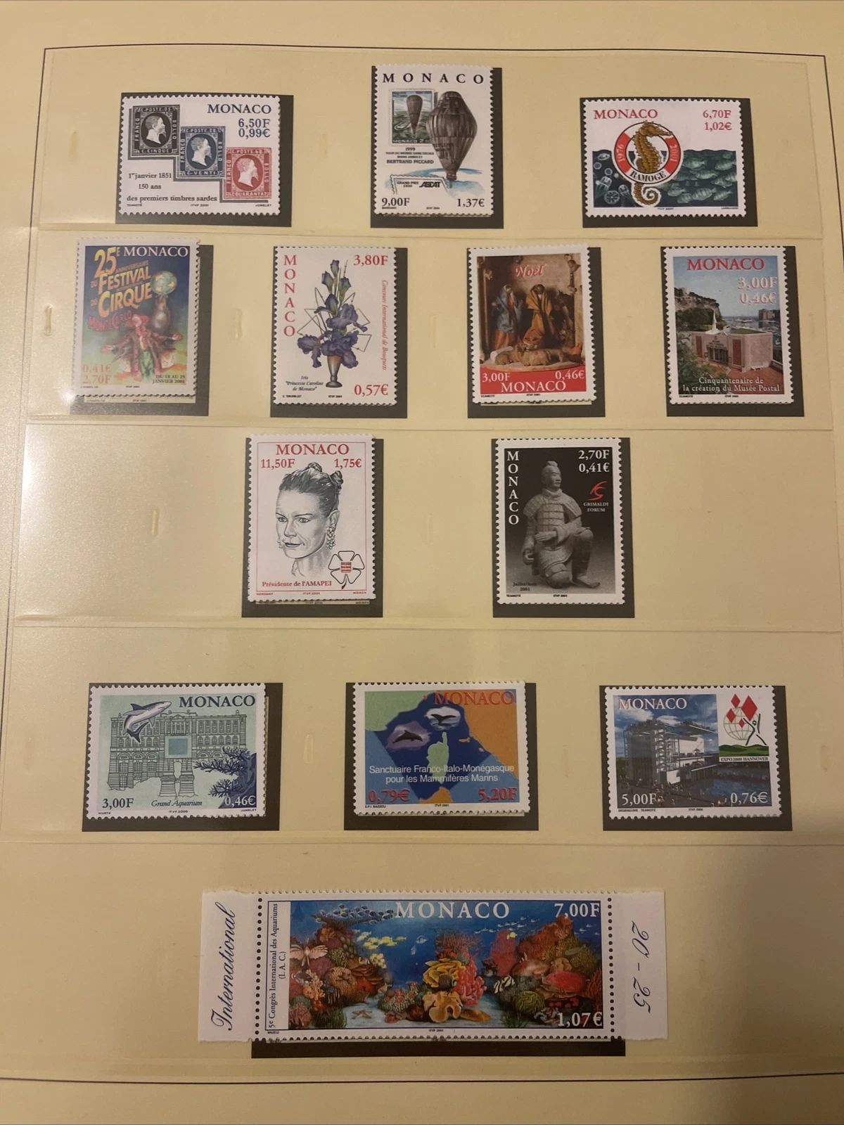 Timbres Monaco Neuf Lindner No.2208 2000 Page 217