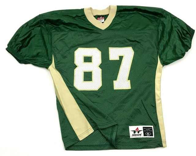 VINTAGE Football Jersey Youth Size Extra Large Green VNeck Flag Two Hand Touch eBay