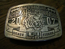 Louisiana State University LSU 2007 National Champions Championship Belt Buckle
