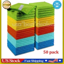 Microfiber Cleaning Cloth Set of 50 Towel Rag Car Polishing Detailing No-Scratch