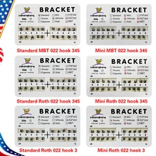 10 Packs Dental Orthodontic Metal Bracket Braces Mini Standard Roth/MBT 345Hooks
