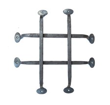 Wrought Iron Door Grill Hand Forged Rustic Antique Metal Decor Grid Front Gate