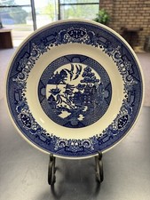 Willow Ware Royal China blue white dinner 10in plate Flawed  HAS CRAZING