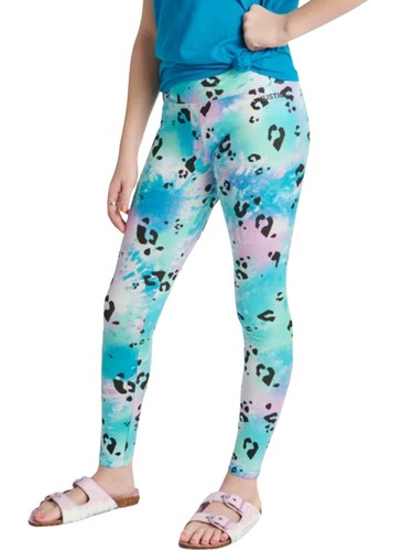 Justice Girls Full Length Leggings Blue Animal Print High Waist Logo Size 12/14 - Picture 8 of 12