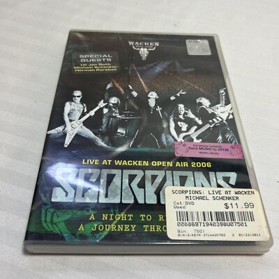 Scorpions Live at Wacken Open Air 2006 DVD w/ Insert Sony BMG