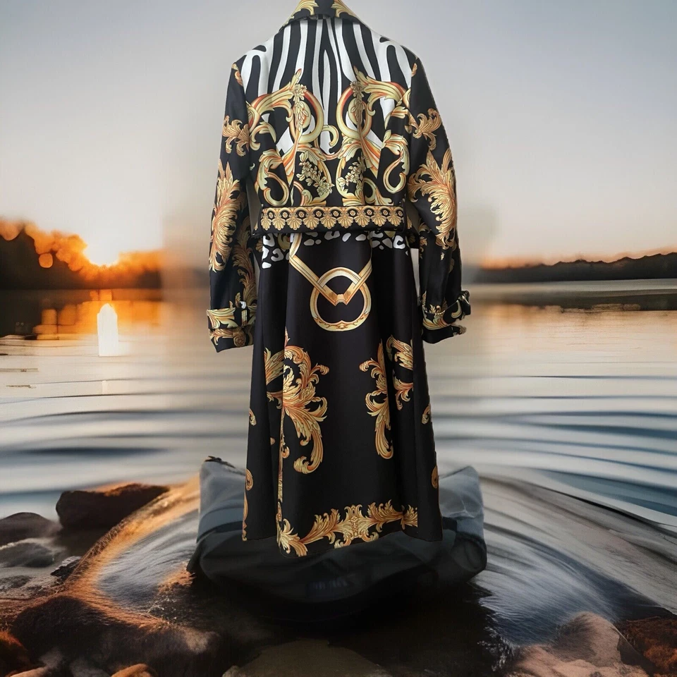 Baroque Print Coat Dinner Party Wedding Formal Size 10 M BNWT - Image 3 of 4