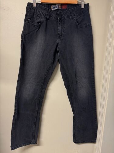 Quiksilver Mens Jeans Black Straight Fit Quikjean 32W Zip fly 31.5L - Picture 1 of 17