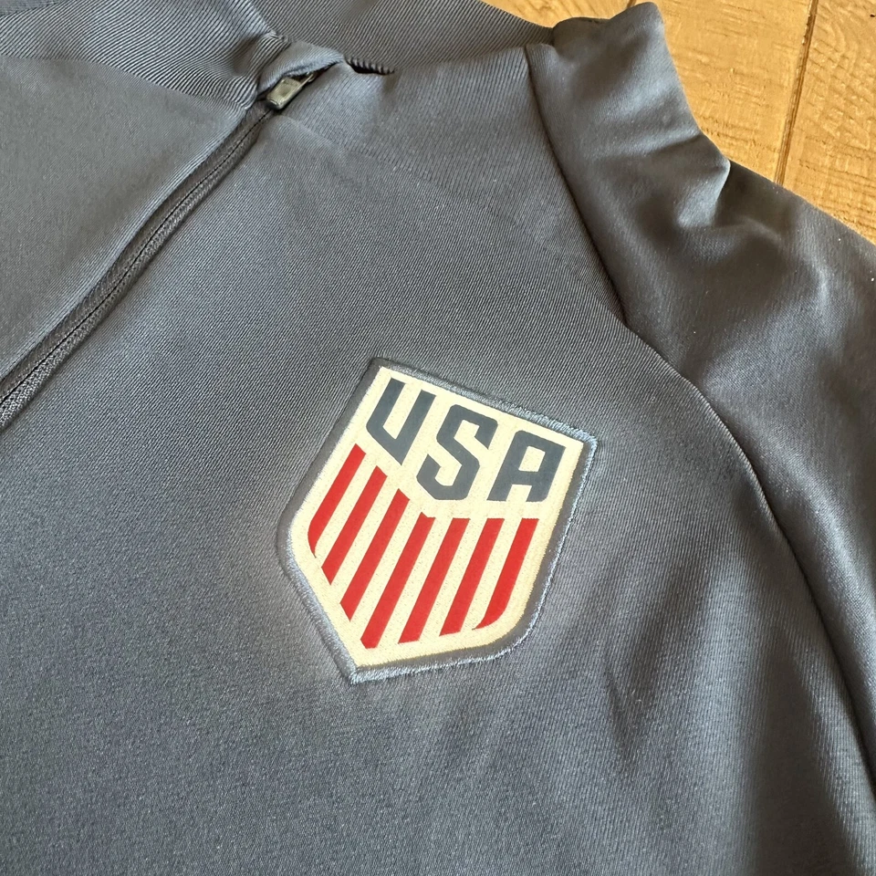 耐克 Team USA Soccer 1/4 Zip Dri-Fit Performance 套衫男式中号全新带标签 — 第 2/4 张图片