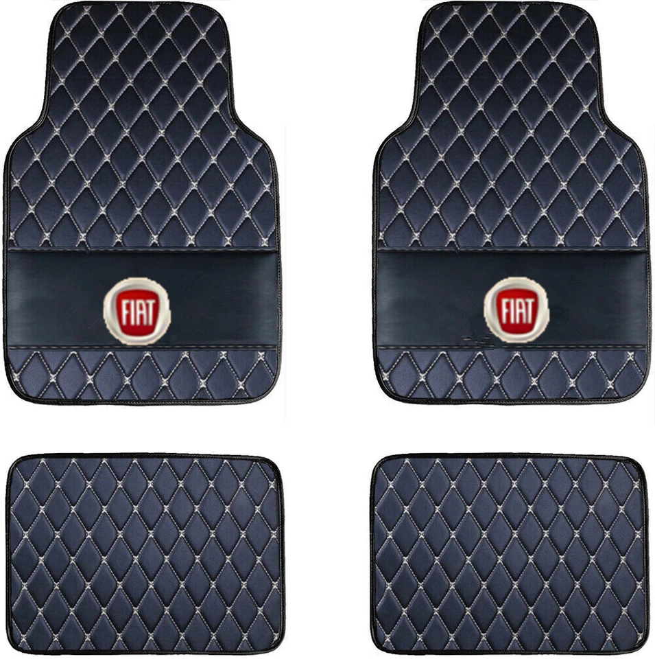 For Fiat 500/500L/500X Car Floor Mats Universal Custom Auto PU Leather Carpets - Изображение 2 из 4