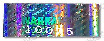 Warranty Labels 45mm x 10mm 120x DOGBONE Security Hologram Stickers NUMBERED