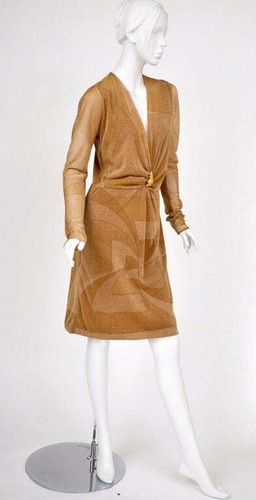 Tom Ford for Gucci Vintage Gold Dress with Lion Brooch, A / W 2000 - 第 3/9 張圖片