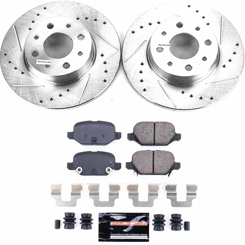 Juego de 2 ruedas traseras Powerstop K7169 discos de freno y pastillas para Fiat 500 2013-2019 Foto 3 de 3