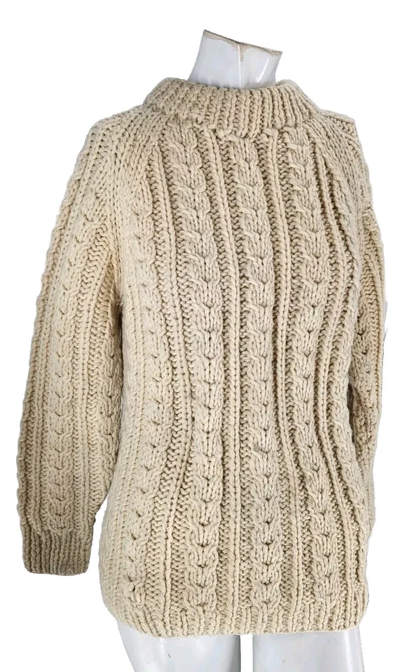 4373 Marshall Fields Sweater Men's Vintage Cream Wool Ribbed Fisherman Italy... - Image 4 of 4