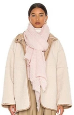 NWT FREE PEOPLE Long Weekend Waffle Textured Scarf in Ballet Pink Linen Blend