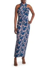 NEW SIKA Ophelia Halter Neck PRINTED DRESS Size 4 $395 PINK BLUE NORDSTROM
