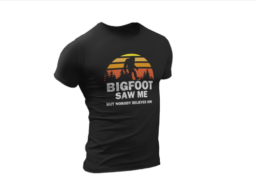 Bigfoot Saw Me But Nobody Believes Him T-shirt campeggio sasquatch escursionismo - Foto 6 di 11