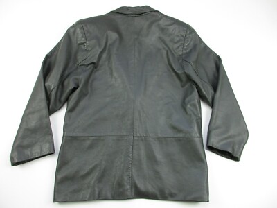 Womens size 12 David James western leather blazer jacket gray USA