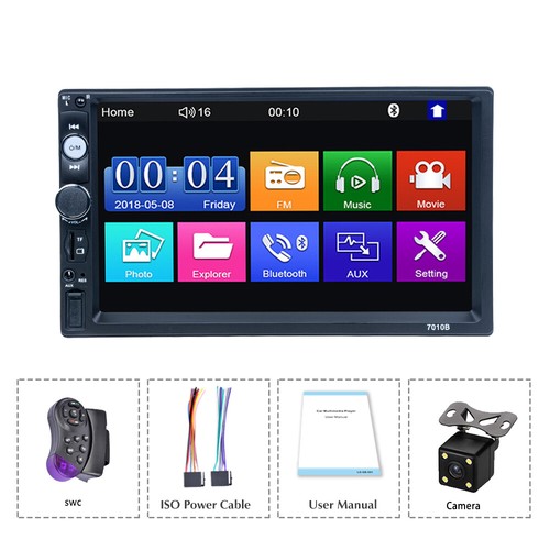 Car Stereo HD Touch Screen Bluetooth FM Radio Single 1 DIN 7 Inch USB AUX+Cam - Picture 12 of 12