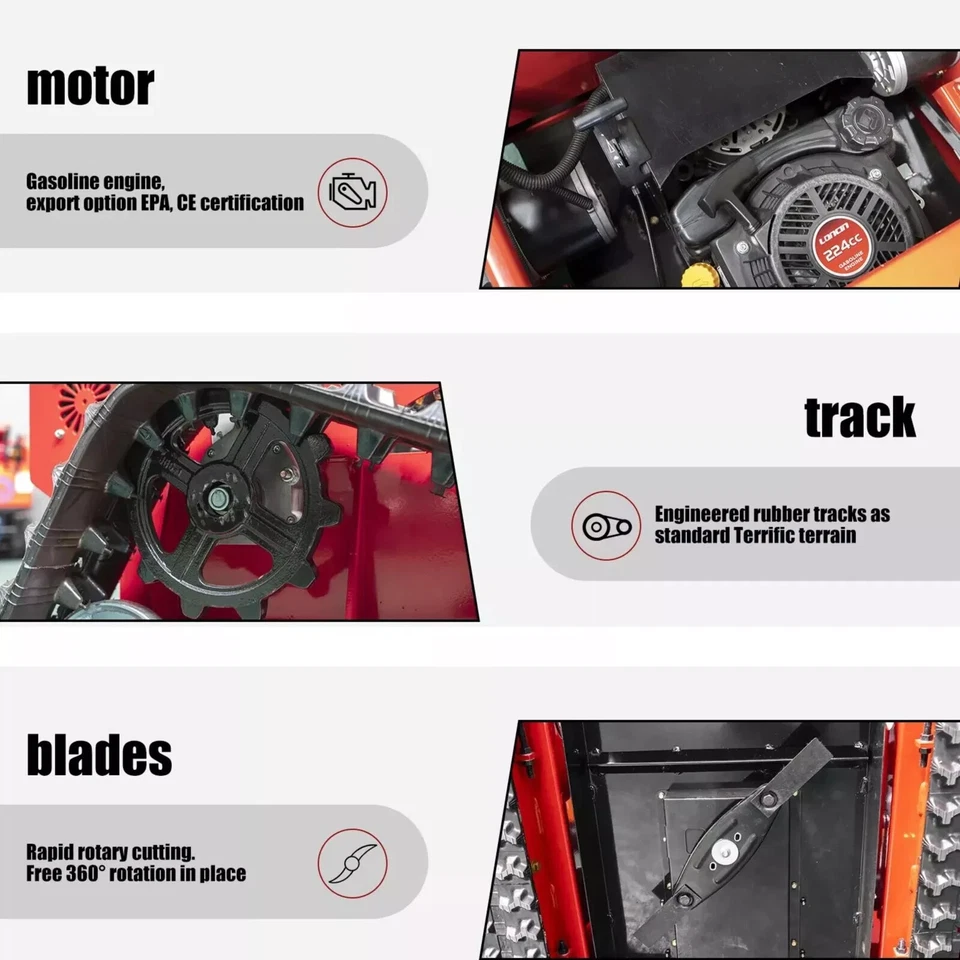 Robot cortacésped ¡Venta! Control remoto automático cortacésped altura ajustable 9HP Foto 3 de 4