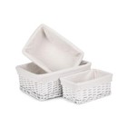 White Lining White Wicker Storage Basket