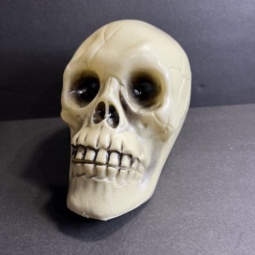 Vintage Halloween Blasform Skelett Totenkopf Kunststoff 7" Halloween Dekoration