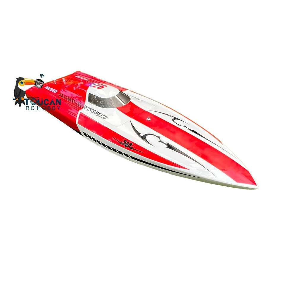 E26 Prepainted Red Electric Racing KIT RC Boat Hull W/o Electric Spare Parts - Image 2 of 4