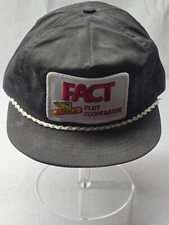 Vintage DEKALB FACT Patch Hat - Black Solid Snapback Trucker Cap - ONE SIZE USA