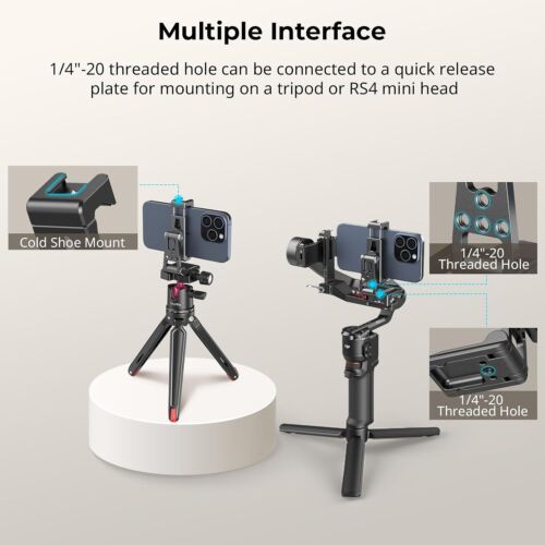 SmallRig Handy Stativ Adapter für Smartphone, Metall Handyhalterung Stativ 4611 - Bild 4 von 9