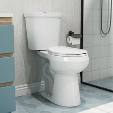 21 In. Extra Tall 2-Piece High-Efficiency 1.1/1.6 GPF Dual Flush round Toilet Fl