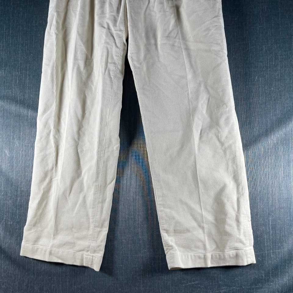 Pantalones para mujer UNIQLO talla S crema pana pierna recta algodón mezcla de poliéster Foto 3 de 4