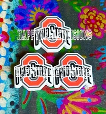 3 Piece OHIO College Logo Focal Beads DIY Jewelry Pens+ NEW Football Champs