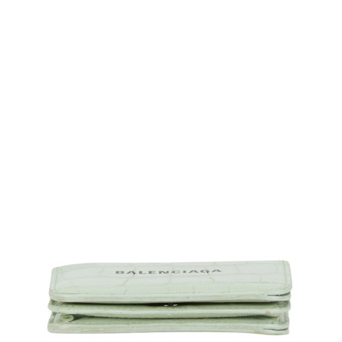 BALENCIAGA Croco embossed Bifold Wallet 655624 Women 【Used】 - Picture 3 of 11
