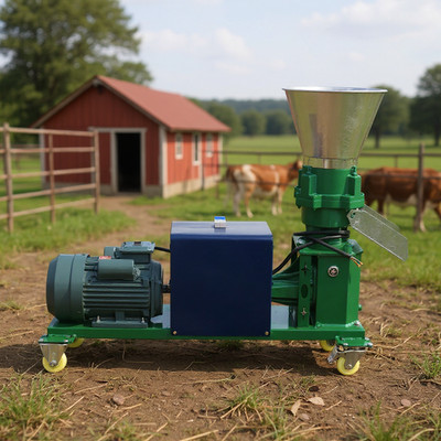 4 Head Rollers Animal Feed Pellet Mill Machine 220V 2mm Feed Pellet Machine