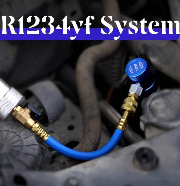R1234YF & R134A AC Oil Dye Injector Kit with 2 Snap Quick Couplers 2 Oil Checker Foto 2 de 4