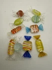 Vintage Murano Style Candy Pieces Hand Blown Art Glass Wrapped Lot Of 10