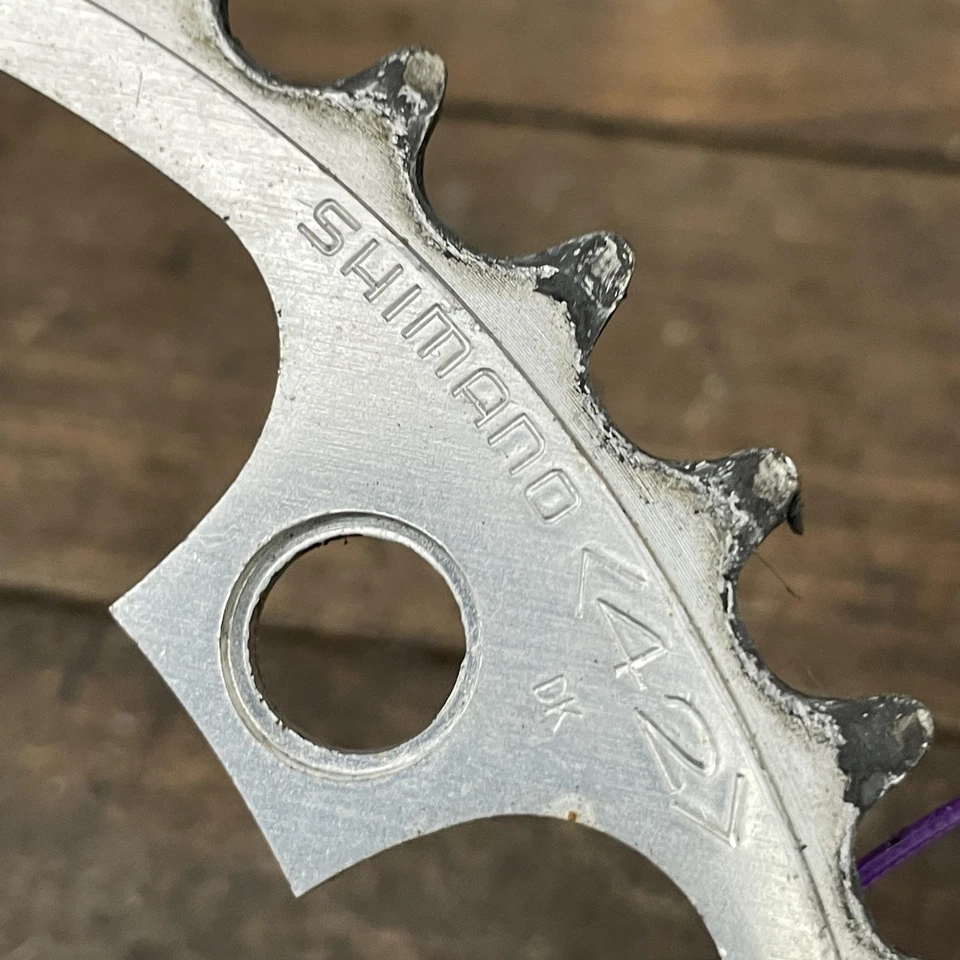 Vintage Shimano 600 Road Chainring Set 52T/42T 130 BCD 5-Bolt W-Cut 70s 80s - Image 2 of 4