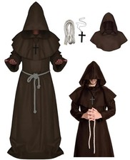Medieval Monk Robe Priest Robe Halloween Cosplay Costume Cloak
