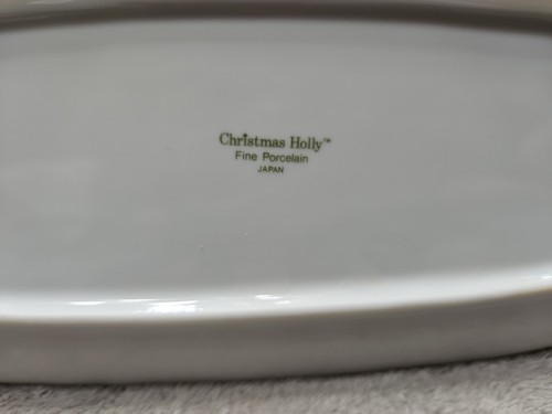 ACEBO DE NAVIDAD con borde dorado plato de mantequilla FINA CHINA JAPÓN vacaciones raro - Imagen 7 de 9