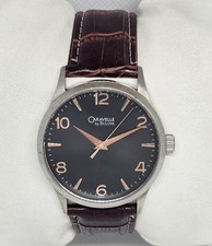 Men's Caravelle New York by Bulova Black Dial Brown Leather Strap Watch 13
