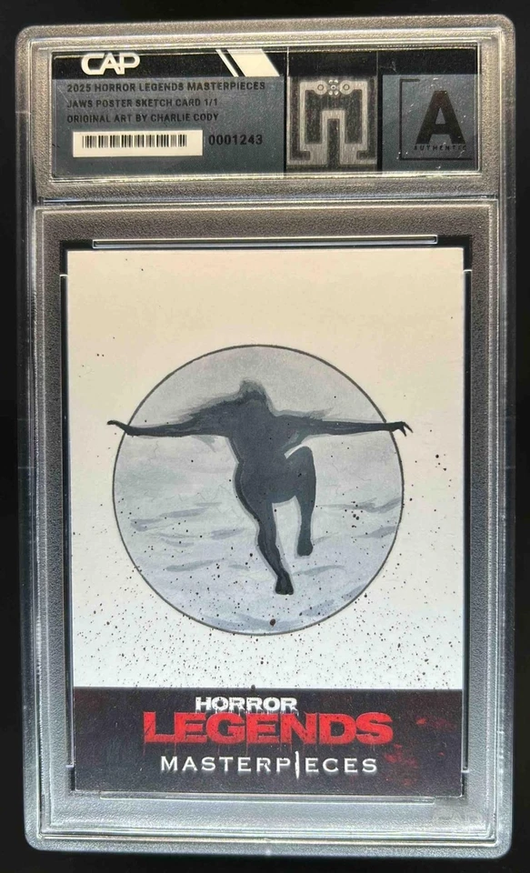 Auténtico póster boceto #1/1 2025 obras maestras de leyendas de terror Charlie Cody Jaws