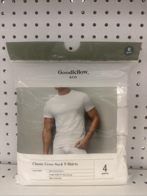 Good Fellow White Classic Basic Crew Neck Short Sleeve T Shirts Mens Size Medium