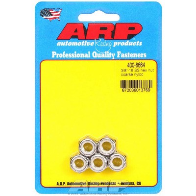 ARP S/S Hex Nyloc Nuts 3/8-16 (5)- 400-8664