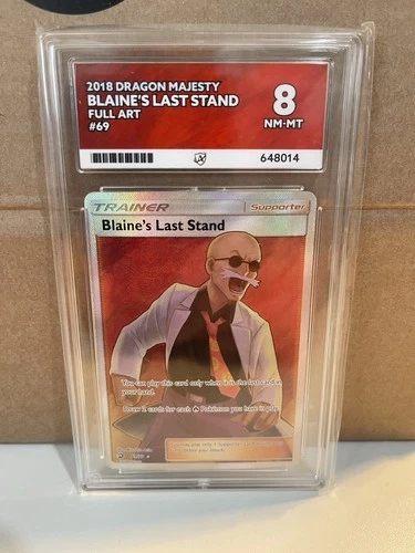 2018 Pokemon Dragon Majesty Blaine’s Last Stand Full Art #69 Ace 8
