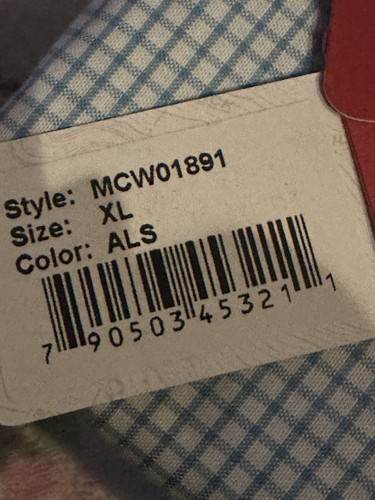 Cutter And Buck Easy Care No Iron XL NWT Long Sleeve Checkered Blue Men’s Shirt - Picture 3 of 3
