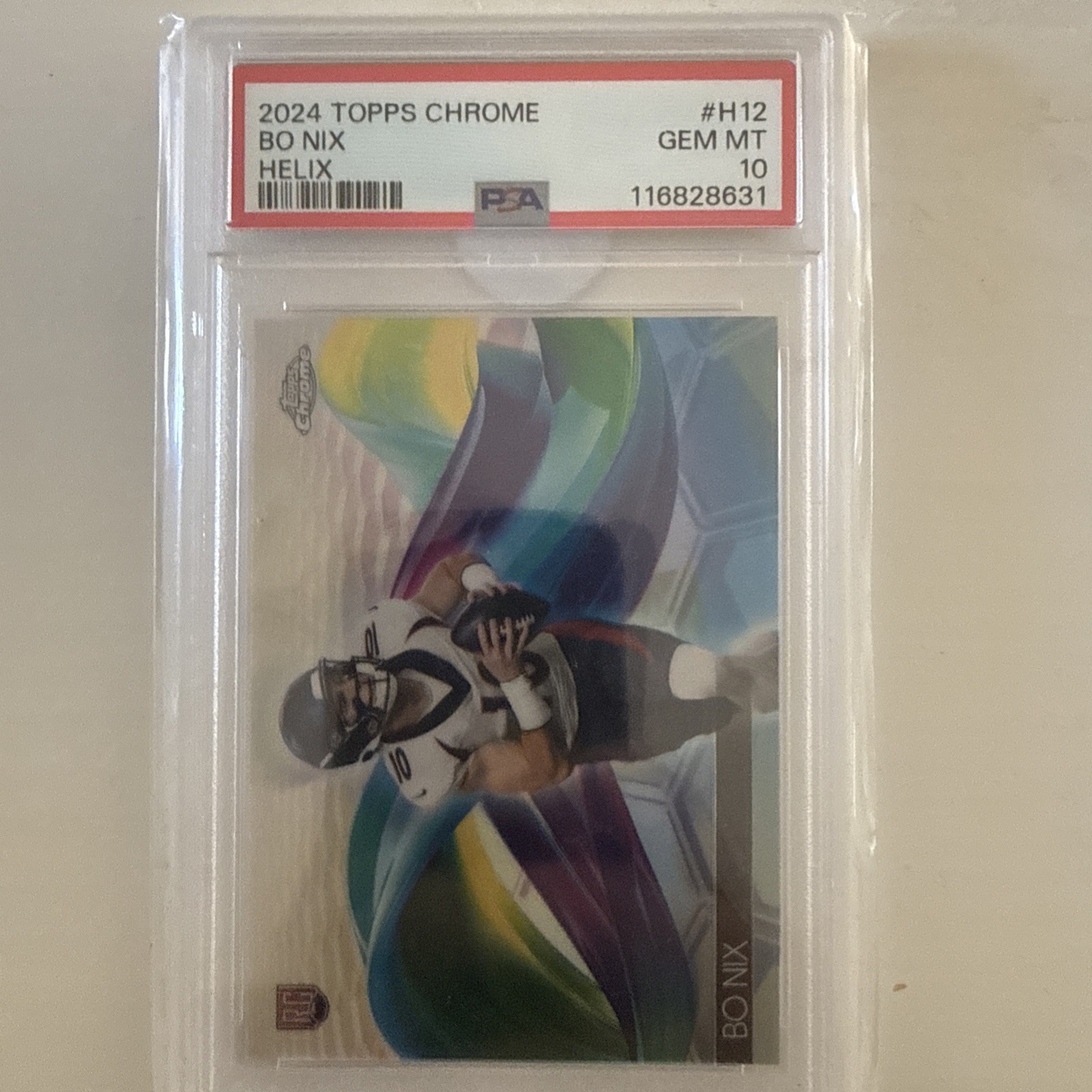 Bo Nix Topps Chrome Helix #H12 Base