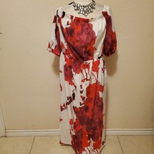 SHEIN DRESS WHITE SHORT SLEEVE POLY/SPANDEX SIZE 2X
