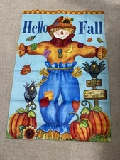 Hello Fall Scarecrow Decorative Flag NWOT