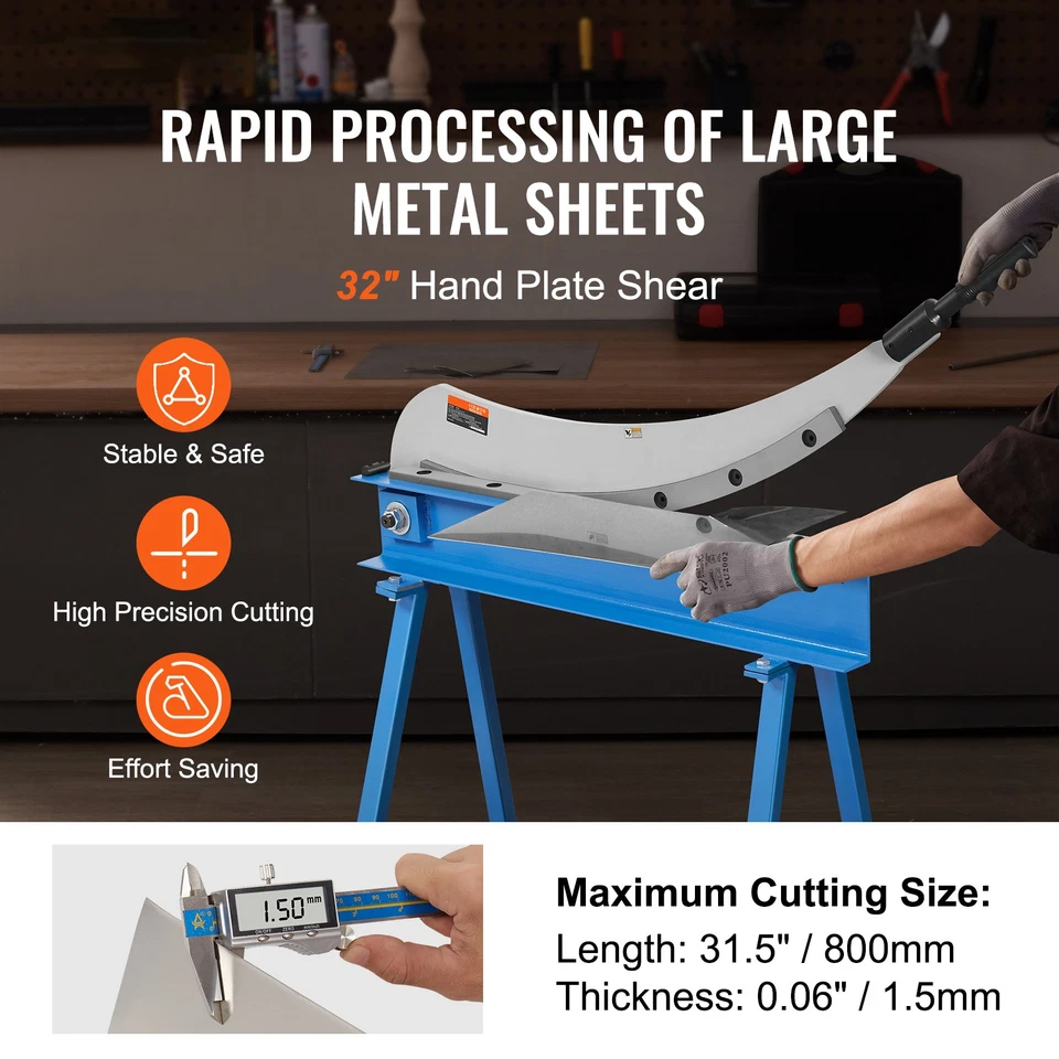 Máquina de corte manual de placas de 32" cortadora de sobremesa procesamiento de láminas de metal Foto 2 de 4